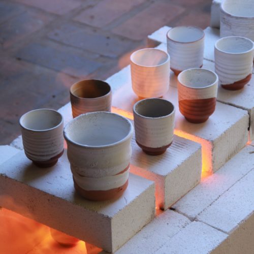 pottery firing in kiln